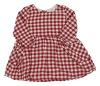 Tmavočerveno-bílé kostkované šaty H&M