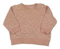 Světlerůžová mikina se srdíčky H&M