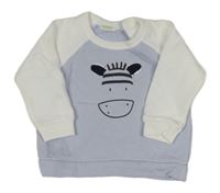 Světlemodro-bílá mikina se zebrou Benetton