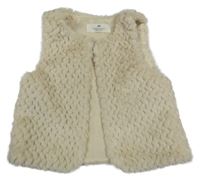 Béžová kožešinová podšitá vesta H&M