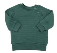 Tmavozelená žebrovaná mikina Primark