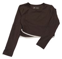 Hnědé sportovní crop triko Primark