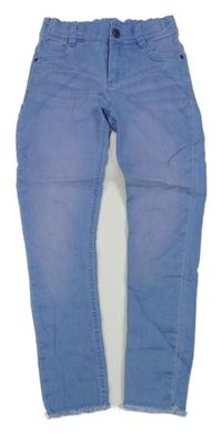 Světlemodré elastické skinny rifle F&F