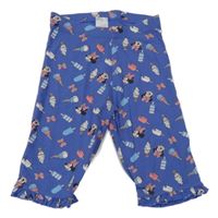 Modré capri legíny s Minnie a volánky C&A