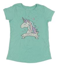 Tyrkysové tričko s jednorožcem Primark