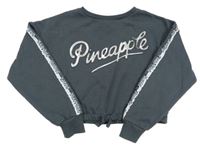 Tmavošedá crop mikina s nápisem Primark