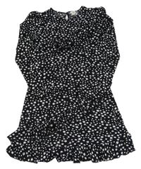 Černo-bílé květované šaty River Island