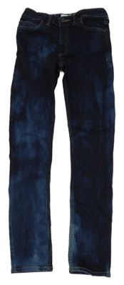 Tmavomodré batikované skinny rifle Farah
