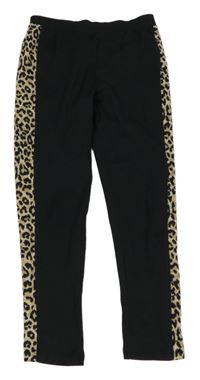 Černé legíny s leopardím pruhem Matalan