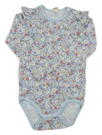 Světlemodro-barevné květované body 