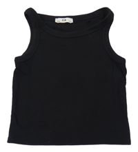 Černý žebrovaný crop top C&A