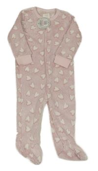 Nové - Světlerůžový chlupatý overal se srdíčky pure baby