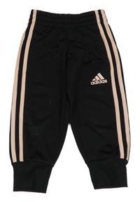 Černé sportovní capri kalhoty s logem Adidas