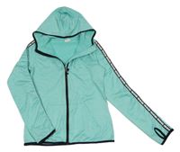 Světlezelená melírovaná propínací sportovní mikina s kapucí H&M