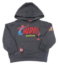 Tmavošedá mikina se Spidermanem a kapucí Primark