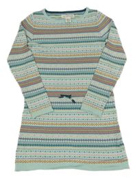 Světlemodro-barevné vzorované svetrové šaty H&M