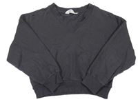 Černošedá oversize crop mikina H&M