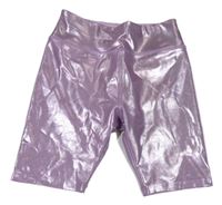 Lila metalické sportovní elastické kraťasy