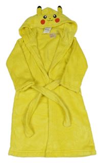 Žlutý chlupatý župan s kapucí - Pikachu H&M