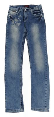 Modré skinny rifle s motýlky a kamínky - Dolce&Gabbana