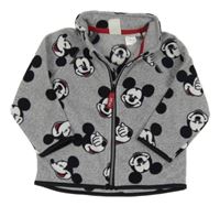 Šedá fleecová propínací mikina s Mickeym H&M