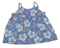 Světlemodro-bílo-barevný květovaný top H&M