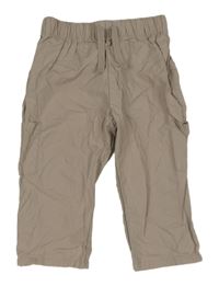 Béžové plátěné kalhoty H&M
