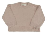 Světlerůžový chlupatý oversize svetr H&M