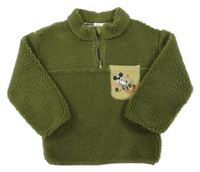 Khaki huňatá mikina s Mickeym Primark