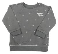 Antracitová vzorovaná mikina s nápisem Primark