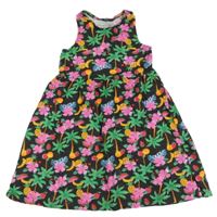 Černé šaty s ovocem a melouny a jahůdkami a palmami PRIMARK