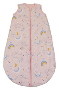Světlerůžový zateplený spací pytel s jednorožci a duhami Mothercare