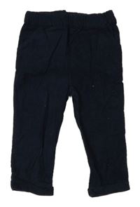 Tmavomodré manšestrové jogger kalhoty M&Co.