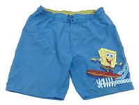 Modré plážové kraťasy se SpongeBobem 