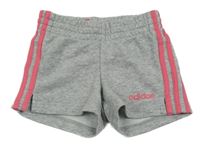 Šedé teplákové kraťasy s logem Adidas