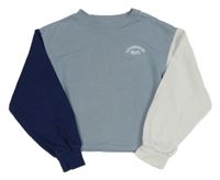 Modro-bílá oversize mikina s nápisem H&M