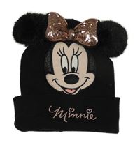 Černá pletená čepice s bambulemi - Minnie H&M