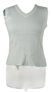 Dámský bílý žebrovaný crop pletený top 