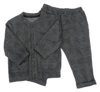 2 Set - Antracitová propínací vzorovaná mikina + kalhoty F&F