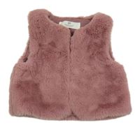Růžová chlupatá vesta H&M