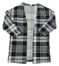 Černo-bílý kostkovaný cardigan SHEIN