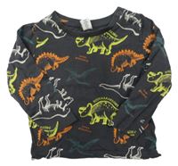 Tmavošedé triko s dinosaury DopoDopo