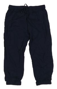 Tmavomodré cuff lehké kalhoty H&M