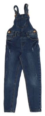 Modré riflové laclové kalhoty s prošoupáním Denim Co.