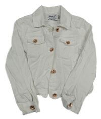 Nové - bílá riflová crop bunda s límečkem Denim Co.