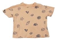 Oranžové tričko s mušlemi H&M
