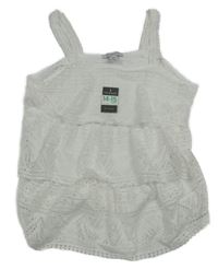 Nové - Bílý děrovaný vrstvený top Primark