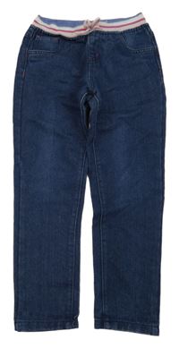 Tmavomodré rifle s pruhovaným pasem Kiki&Koko