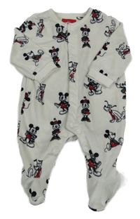Bílý plyšový overal s Mickeym Disney