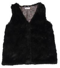Černá kožešinová podšitá vesta H&M
